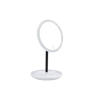 Manufacturer Supplier Home Use Plastic Vanity Lady LED Makeup Cosmetic round Mirror