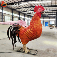 Coq robotisé à haut-parleur coloré, coq pour parc extérieur