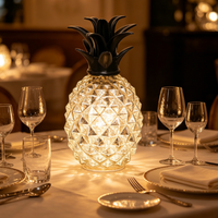Lampe LED en verre en forme d'ananas avec minuterie, lampe décorative d'intérieur pour créer une ambiance festive