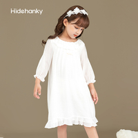 Chemise de nuit vintage pour filles Hidehanky, style frais, avec dentelle, volants, plis, empire, manches bouffantes, vêtements de nuit doux, vente en gros usine