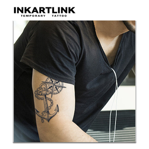 INKARTLINK Pegatina <span class=keywords><strong>de</strong></span> <span class=keywords><strong>tatuaje</strong></span> para el cuerpo, <span class=keywords><strong>de</strong></span> papel, con diseño <span class=keywords><strong>de</strong></span> ancla y brújula, impermeable, ecológica, <span class=keywords><strong>de</strong></span> larga duración (15 días), a granel - Product Image 2
