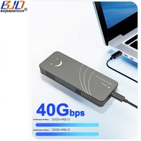 Vente en gros 40Gbps USB 4.0 Type-C Connecteur NGFF M.2 NVMe boîtier SSD boîtier de disque SSD avec câble de données Thunderbolt 3