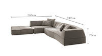 Canapé de grande taille en forme de L canapé en tissu avec chaise longue hôtel appartement meubles de salon canapé d'angle de forme unique