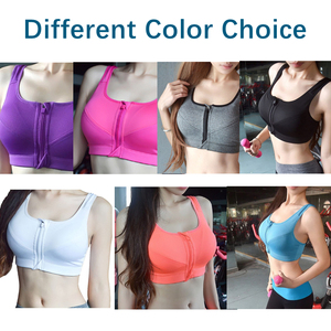 Sujetadores deportivos de color liso para mujer con cremallera frontal, sin aros, tipo chaleco para correr, sujetador sexy para fitness, ropa interior a prueba de golpes - Product Image 6