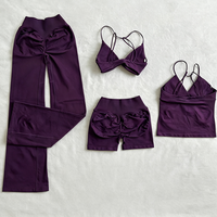 Nouvel ensemble de yoga 2026 pour femme : débardeur de sport, camisole, soutien-gorge torsadé pour la course et le fitness, et pantalon évasé à jambes larges
