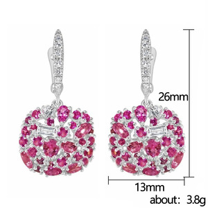 Orecchini a Cerchio con Cristalli Rossi per Donne, Eleganti Accessori per Uso Quotidiano e Feste - Product Image 5