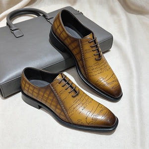 <span class=keywords><strong>Scarpe</strong></span> Oxford <span class=keywords><strong>da</strong></span> Uomo di Alta Qualità in Vera Pelle, <span class=keywords><strong>Scarpe</strong></span> Formali di Lusso per Affari con Motivo a Scritta, Calzature Maschili Eleganti - Product Image 2
