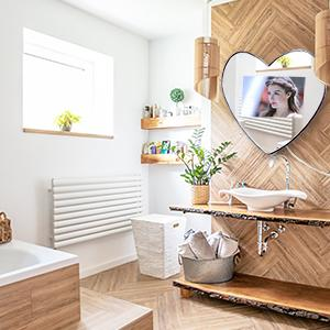 Giá Rẻ Cá Nhân Quà Tặng Tường Gương Trang Trí Hình Trái Tim Ma Thuật Gương 12.1 Inch Khung Ảnh Kỹ Thuật Số Cho Phòng Tắm - Product Image 3