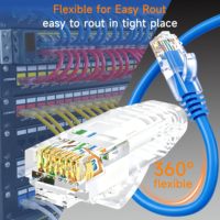Kabel Ethernet Syong PVC Jacke Cat8, 40Gbps & 2000MHz, Kabel RJ45 Kecepatan Tinggi Berlapis Tembaga Al Braid untuk Komputer