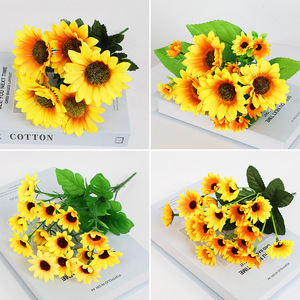 Bouquet de tournesols artificiels Stupid Bird, fleurs en soie pour la décoration intérieure et extérieure - Product Image 4