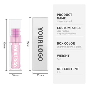 Huile à lèvres pailletée OEM/ODM dans un tube carré transparent 6ml avec votre logo / étiquette privée - Product Image 2