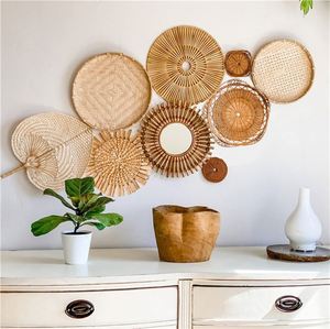 Macramé plante pot de fleurs cintre idée décoration pour grande <span class=keywords><strong>maison</strong></span> rotin ballon suspendu décor tissé mur paniers ensemble perlé Boho Art - Product Image 2