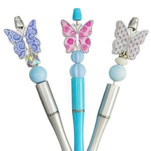 ชาร์มปากกาพิมพ์ลาย UV แบบกำหนดเอง ขายดี ชาร์มลูกปัดซิลิโคนลายการ์ตูนผีเสื้อ PVC - Product Image 5
