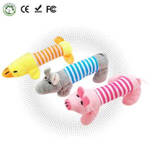 CE sertifikalı köpek dayanıklı interaktif çiğneme sıkmak oyuncak karikatür tarzı ördek domuz fil dolması peluş köpek gıcırtılı oyuncak köpek için - Product Image 1
