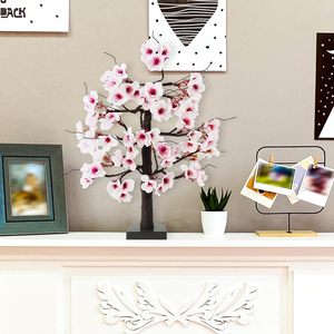Arbre de fleurs de <span class=keywords><strong>cerisier</strong></span> éclairé 24 pouces, arbre artificiel de table à <span class=keywords><strong>LED</strong></span> blanc chaud à piles pour la décoration intérieure des chambres japonaises - Product Image 2