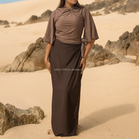 Ensemble de maillots de bain musulmans Willson élégants et luxueux UPF 50+ avec haut et jupe, séchage rapide, tissu tricoté, style décontracté
