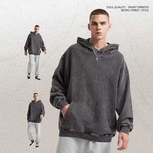 Sudadera con Capucha Personalizada para Hombre, Estilo Vintage Lavado, Tejido Grueso 100% Algodón, Estampado Moderno, Sudadera Lisa a la Moda para Hombre - Product Image 5