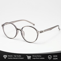 Lunettes rondes pour femmes et hommes, monture rétro TR, branches contrastées, anti-lumière bleue, protection UV400, lunettes de lecture optiques, 6 couleurs, OEM