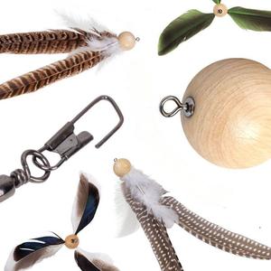 AFP Großhandel Indoor Interactive Pet Cat Teaser Zauberstab Spielzeug Real Natural Feather 360 Grad Windmühle Erweiterbarer Cat Teaser Wand - Product Image 5