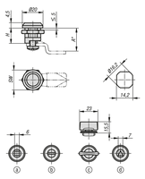 K0518 KIPP Loquet de compression à quart de tour en alliage de zinc avec bouton à ailettes, étanche IP65, quincaillerie industrielle