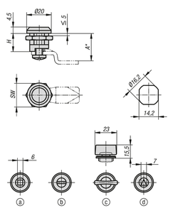 K0518 KIPP Loquet de compression à quart de tour en alliage de zinc avec bouton à ailettes, étanche IP65, quincaillerie industrielle - Product Image 6