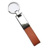 Porte-clés en cuir personnalisé vierge, produit de marque en métal, livraison rapide, vente en gros