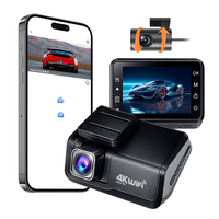 Caméra de tableau de bord AHD 4K pour moto avec enregistrement en boucle de 3 pouces, Wifi, GPS, Carplay, TPMS, BSD
