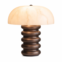 Lampe de table vintage en fer demi-cercle avec abat-jour en faux albâtre G9 Trois ampoules AC85 265V pour salon, chambre, entrée