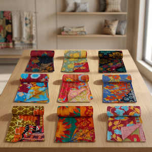 Wholesale Handmade Kantha <b>Quilt</b> Vintage Reversible Sari Kantha <b>Throw</b> - Product Image 4