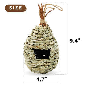 Grande <span class=keywords><strong>cabane</strong></span> à oiseaux en herbe naturelle pour accrocher des oiseaux, <span class=keywords><strong>cabane</strong></span> à oiseaux tissée à la main, nid <span class=keywords><strong>de</strong></span> colibris, maisons pour accrocher à l'extérieur - Product Image 3