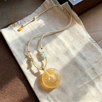 Pendentif de paix en agate, calcédoine et cuivre, motifs de dragon Pixiu colorés, ornement porte-bonheur, collier ethnique de style chinois