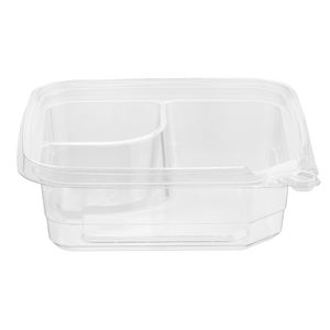 Material PET de 21 OZ, caja de comida cuadrada de 2 compartimentos, embalaje de comida rápida reciclable para Fideos, diseño de 2 compartimentos - Product Image 6