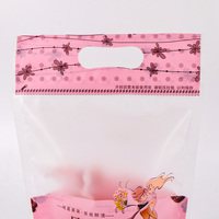 Pochette personnalisée mate translucide avec fermeture éclair et poignée pour l'emballage de nougat flocon de neige, bonbons, snacks et biscuits – Sac plastique