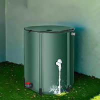 Collecteur d'Eau de Pluie Portable 100 L en PVC Pliable, Durable et Étanche