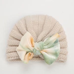 <span class=keywords><strong>Bonnet</strong></span> en tricot pour bébé, Turban avec nœud, <span class=keywords><strong>Bonnet</strong></span> chaud pour nouveau-né, automne et hiver - Product Image 4