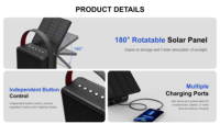 Chargeur solaire portable 18W, batterie externe, double sortie USB, lampe torche LED, charge sans fil, batterie Li-polymère, prise en charge OEM/ODM