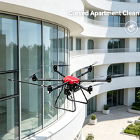 Drone de nettoyage de façade de bâtiment de bureaux en hauteur avec alimentation en eau haute pression continue et stable pour le nettoyage des murs extérieurs