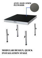 Escenario Portátil Plegable de Aluminio de 2x1m con Certificación CE/TUV, Instalación Rápida, Capacidad de Carga de 1000 kg para Escuelas/Iglesias/Hoteles