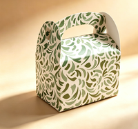 Scatola Regalo Pieghevole Personalizzata in Carta Riciclata Eco-Friendly con Manico, Riutilizzabile, in Cartone, per Caramelle, Biscotti, Piccoli Regali, OEM