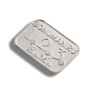 Exquisite Customized Logo Metal <b>Silver</b> Color Rectangle Office Name Badge - Product Image 3