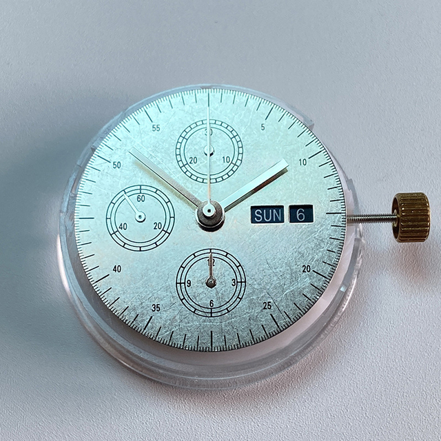Dand 7750 Watch Movement 28800 Vibrations Hour Black and White Dual Calendar 3 Position Window Mechanical Movement