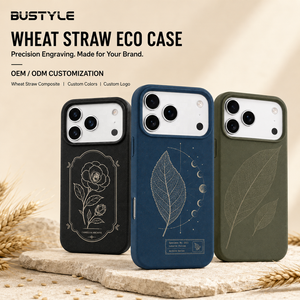 <span class=keywords><strong>Coque</strong></span> de téléphone personnalisée en paille de blé écologique pour <span class=keywords><strong>iPhone</strong></span> 17 18 Pro, gravure de précision, antichoc, finition mate, fabricant OEM ODM - Product Image 1
