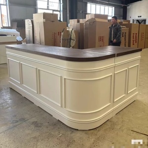 Hiện đại kem-phong cách nhỏ pháp rắn gỗ tiếp tân bàn & quầy bar truy cập đối với Home Bar trường văn phòng sử dụng - Product Image 3