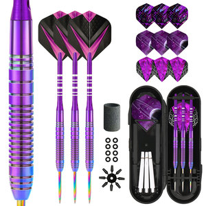 Jeu de fléchettes professionnelles en acier au tungstène 90%, fléchettes en acier au tungstène 90% avec jeu de pointes en métal - Product Image 1