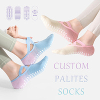 Chaussettes de yoga et de pilates douces pour femmes, personnalisées, avec sangles antidérapantes, chaussettes de sport d'extérieur
