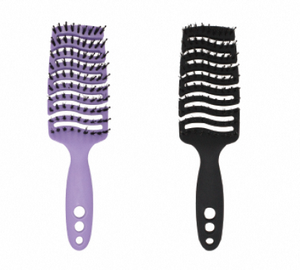 R Handle professional roll brush ceramic barrel hair brush featuring non <b>slip</b> rubber handle for soft detangle straight hair - Product Image 3