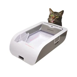 Caja de arena automática para gatos, Kit de entrenamiento de inodoro inteligente para mascotas, bandeja a prueba de salpicaduras