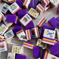 Jeu de Mahjong américain personnalisé, 160 tuiles, règles NMJL, motifs floraux et animaliers, tuiles en acrylique, jeu de Mahjong pour collection ou cadeau