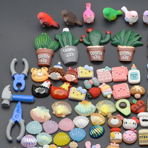 Schattige platte miniatuur versieringen van hars: dieren, schelpen, vogels, planten, gereedschap, fruit, snoep, voedsel, charms voor nagels, ijshoorntjes, cabochons - Product Image 3