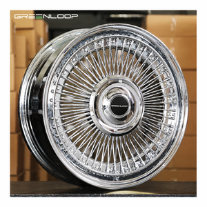 Ruedas de Alambre GREENLOOP Knock Off de 7 Pulgadas con Diseño Cóncavo para Autos Clásicos, Lowriders, Vintage, Caprice, Cutlass, <span class=keywords><strong>Deville</strong></span> - Product Image 2